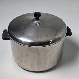 Farberware Stainless Steel Aluminum Clad 8 Quart Stock Pot With Lid Vintage USA